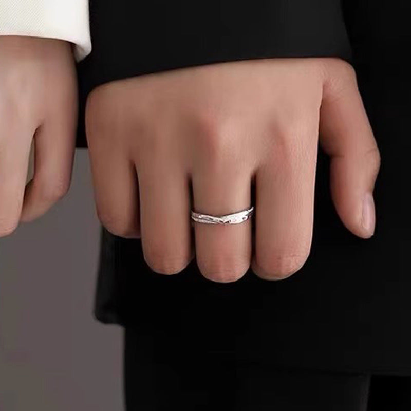 Women's & Men's Sea Couple Simple Light Luxury Minority Rings