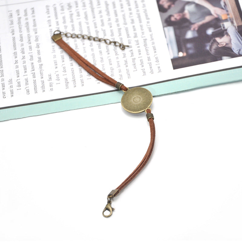 Fashion Retro Folk Art Handmade Gem Veet Rope Bracelet