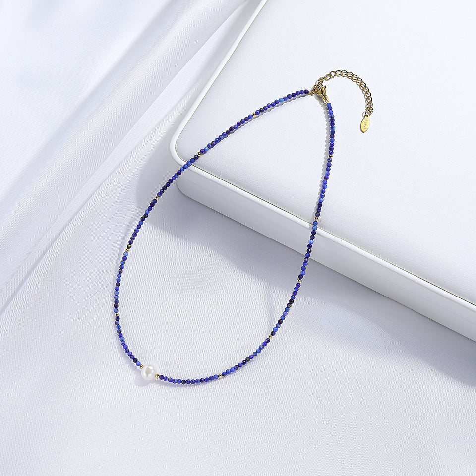 Natural Freshwater Pearl Cut Surface Stone Tourmaline Amethyst Necklaces