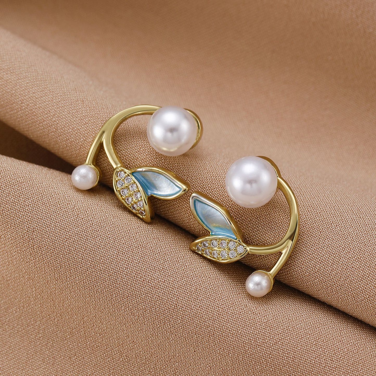 Women's Pearl For French Entry Lux Butterfly Earrings