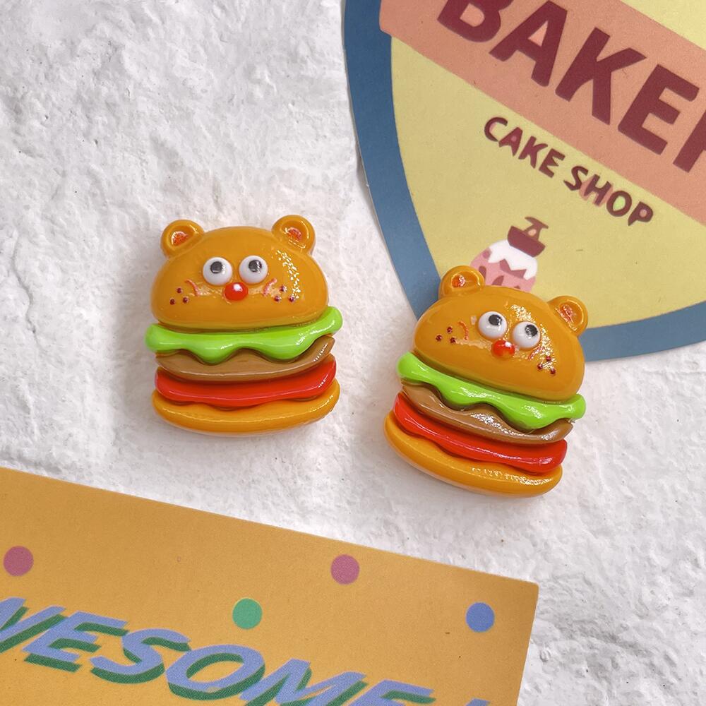 French Fries Burger Doll Cartoon Resin Jewelry Accessories