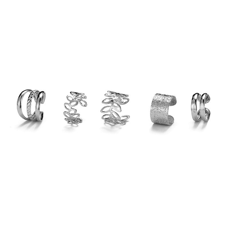 Simple Ear Clip Personalized Golden Leaf Earrings