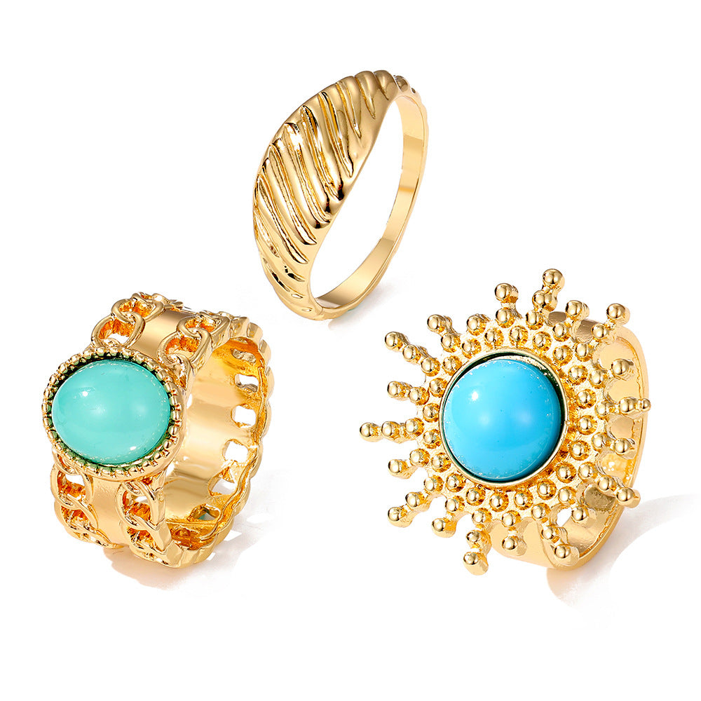 Men's High-grade Retro Emerald Niche Female French Ring