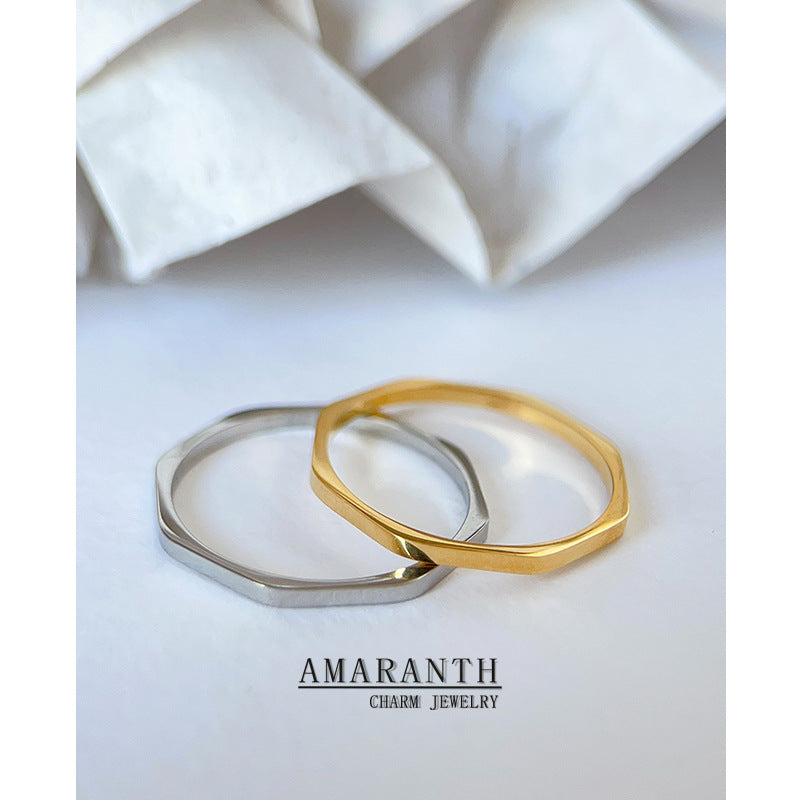 Flash Fine Circle Female Titanium Steel Ring