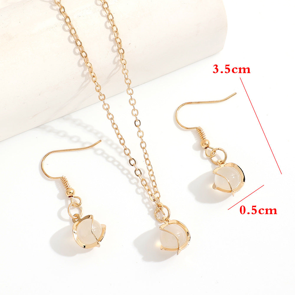 Opal Twisted Flower Simple Graceful Fashion Necklaces