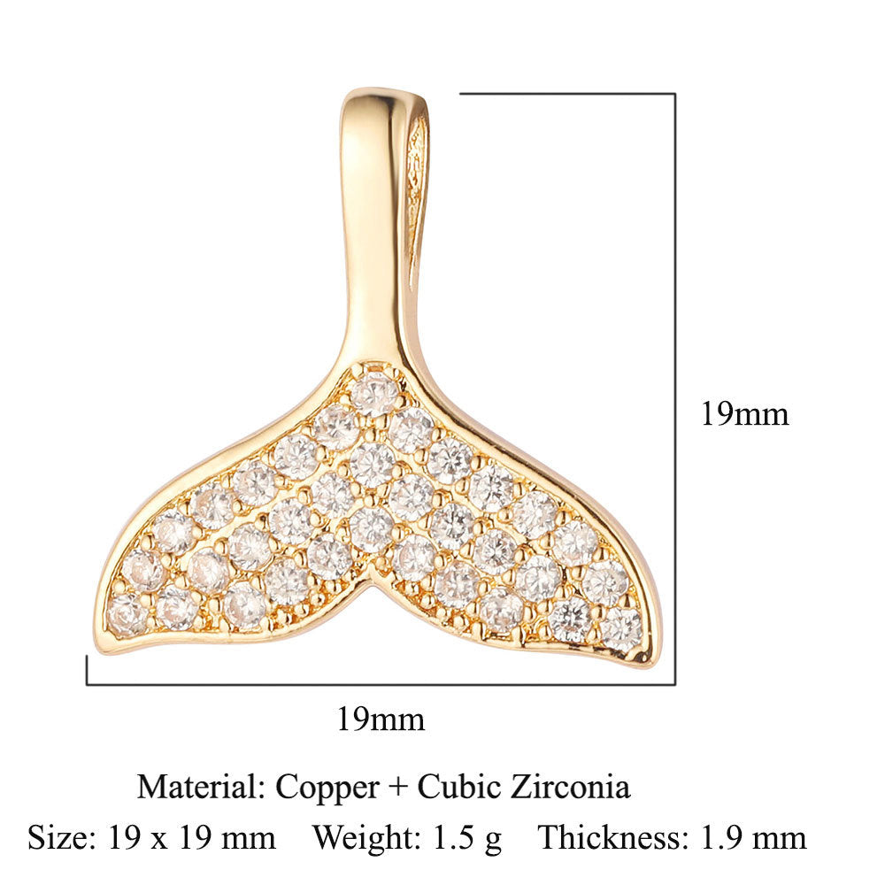 Lucky Tree Copper Zircon Fishtail Butterfly Ornament Accessories Water Pendants