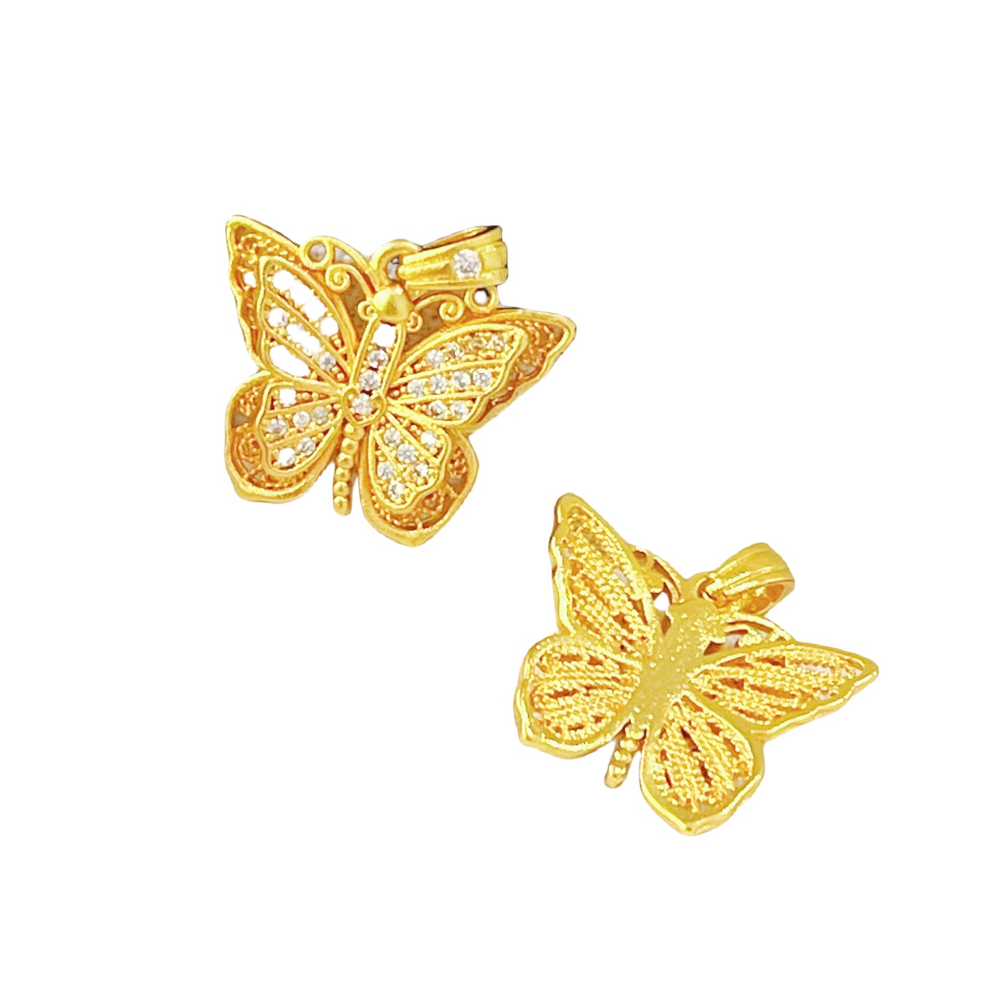 Women's Gold Shop Ancient Style Alluvial Diamond Filigree Butterfly High-grade Pendants