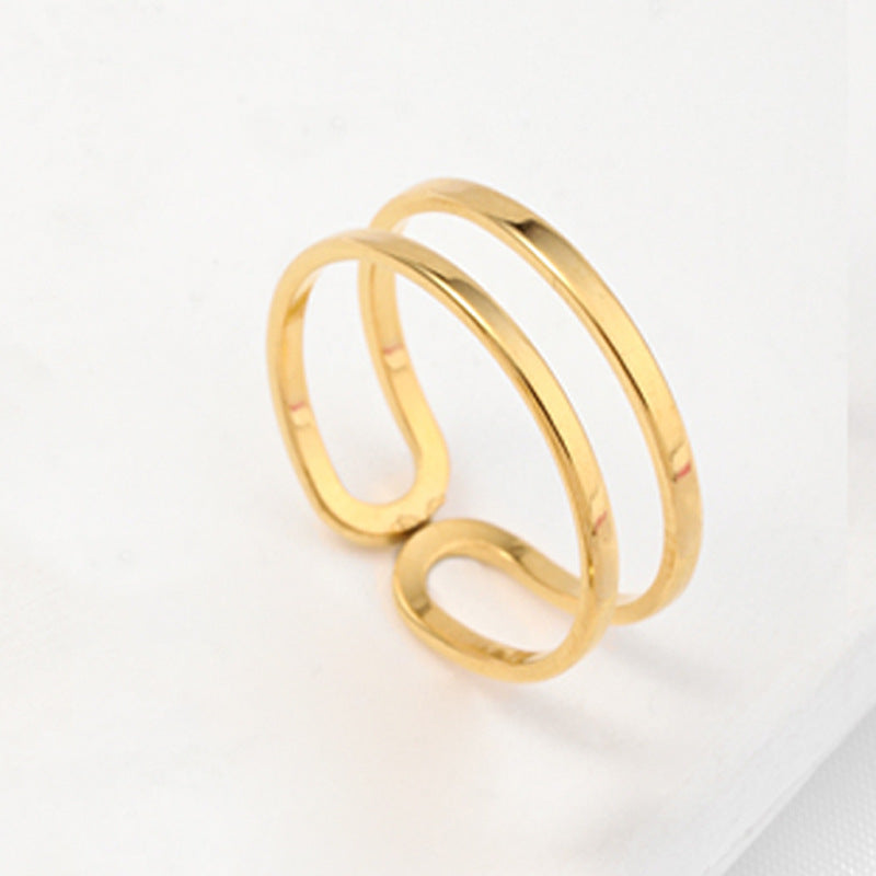 Titanium Steel Three-piece Design Niche Opening Adjustable Suit Rings
