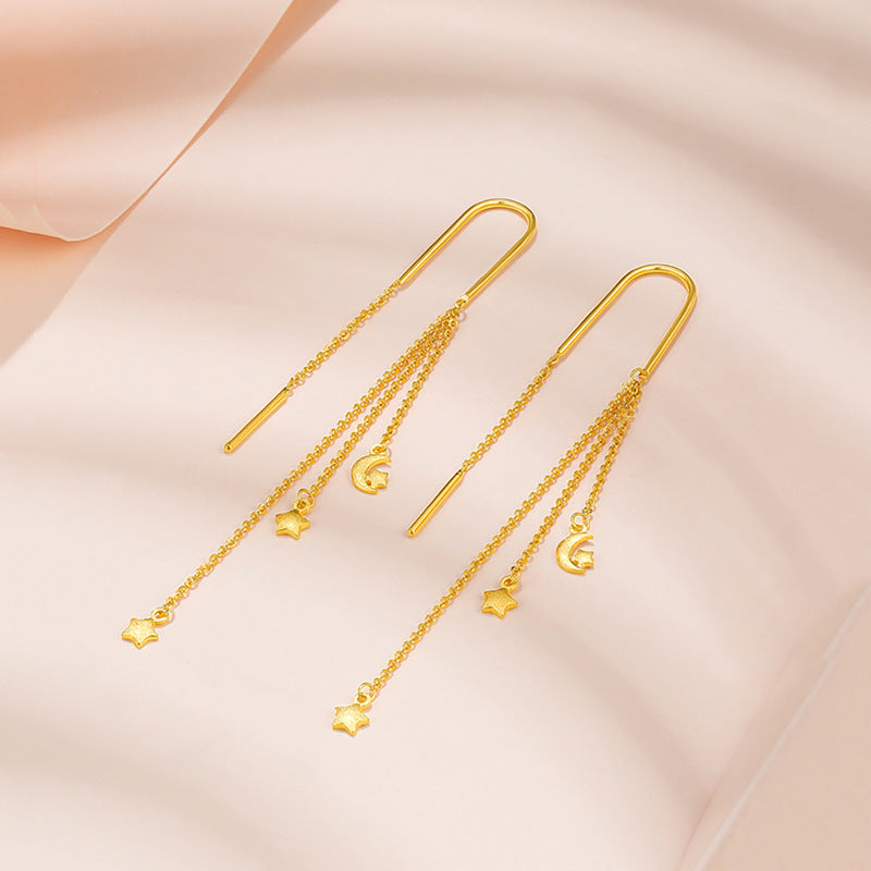 Tassel Brass Plated Eardrop Gifts For Ear Line