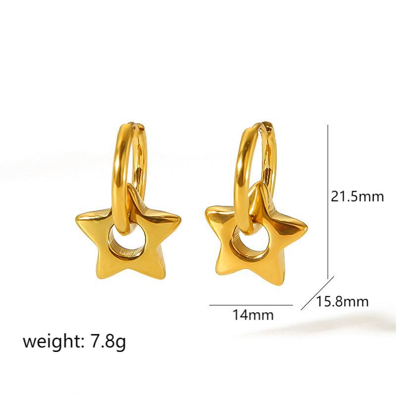 Fashion Love Star Titanium Steel Female Niche Earrings