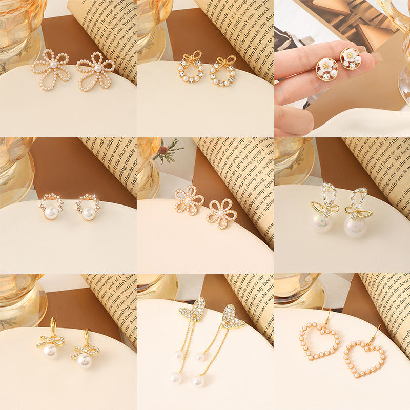 Korean Style Simple Vintage Pearl High-grade Ear Tassel Female Niche Earrings