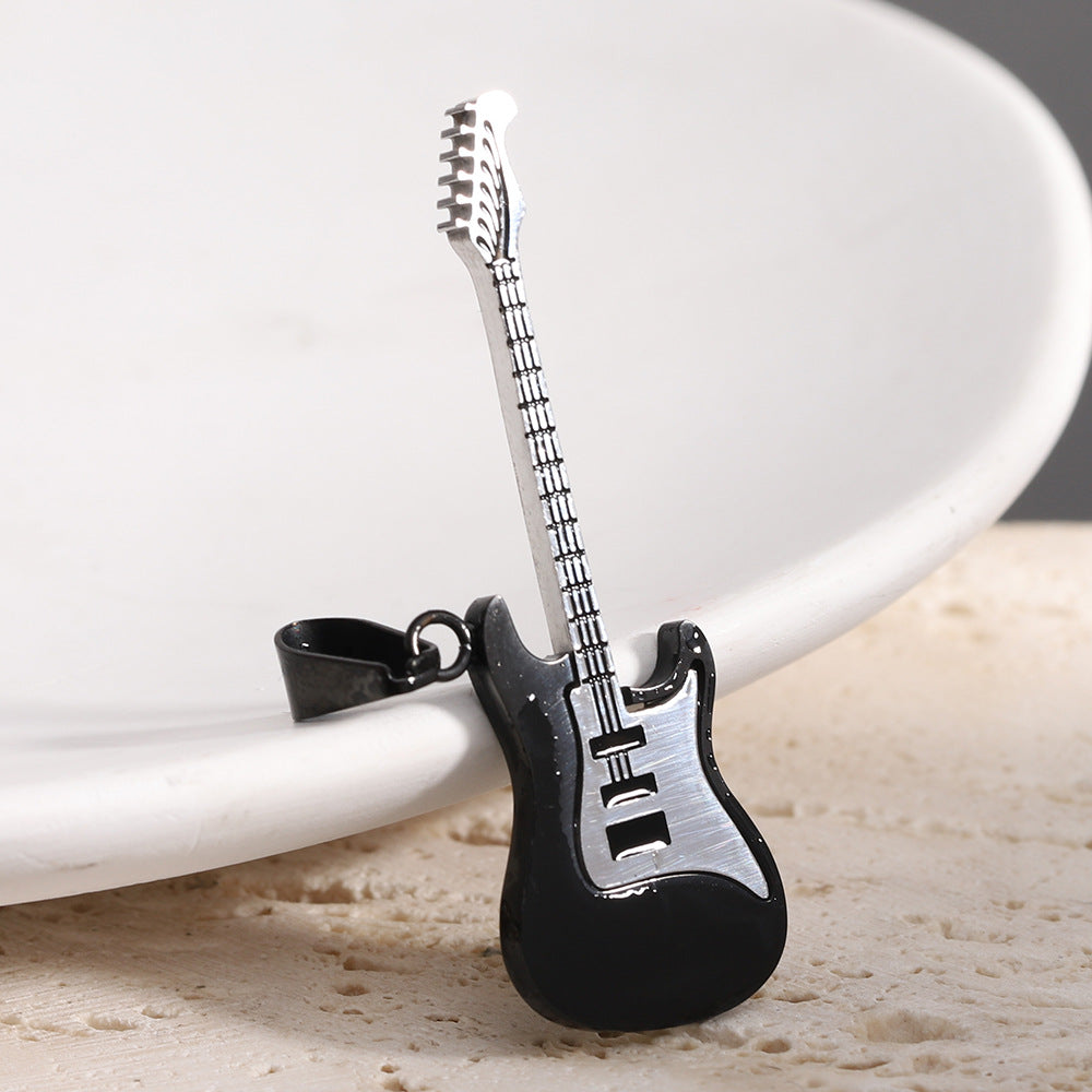 Personality Fashion Stainless Steel Guitar Street Necklaces