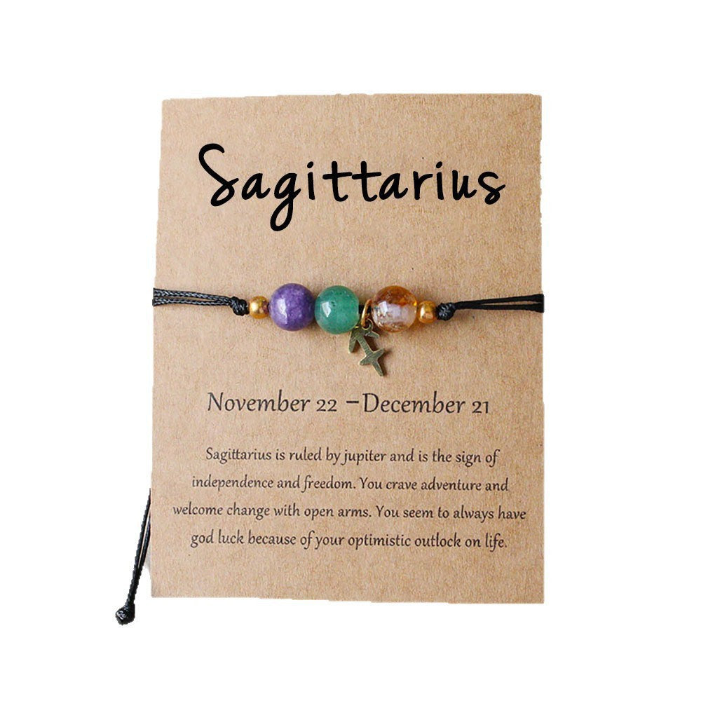 Planets Twee Constellations Natural Stone Blue Black Bracelet
