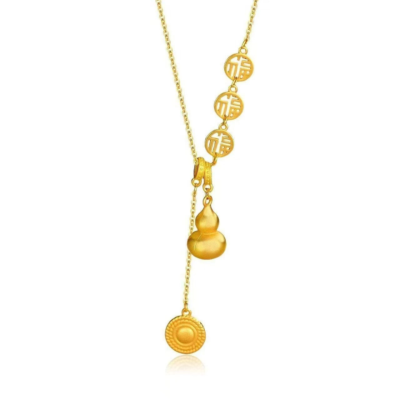 Women's Gourd Tassel For Design High-grade Ancient French Fu Character Lucky Necklaces