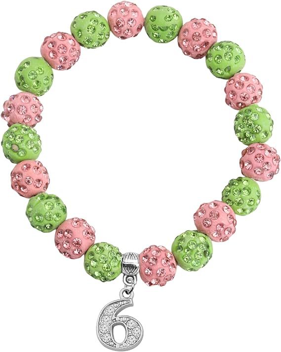 Rhinestone Round Beads Elastic Silk Beaded Metal Bracelet