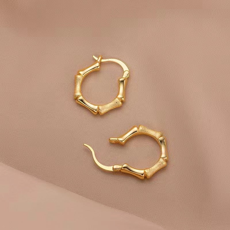 Women's Vietnam Placer Gold Design Simple Ear Clip High-grade Earrings