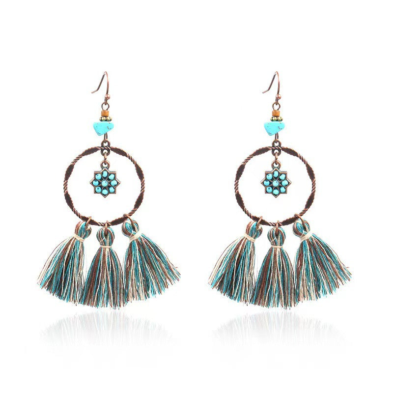 Thin Vintage Tassel Palace Style Ethnic Earrings