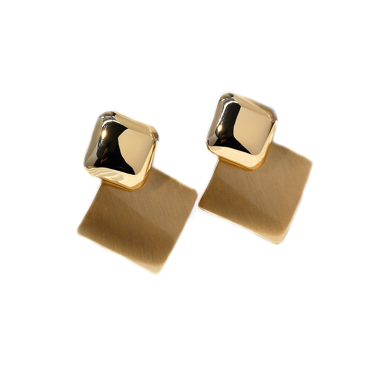 Women's Fashion Metal Frosted Surface Elegant Light Luxury Stud Earrings