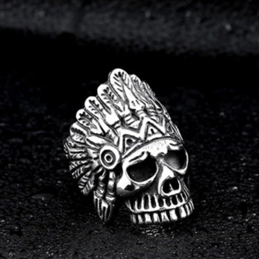 Indian Skull Punk Crowe Trendy Male Rings