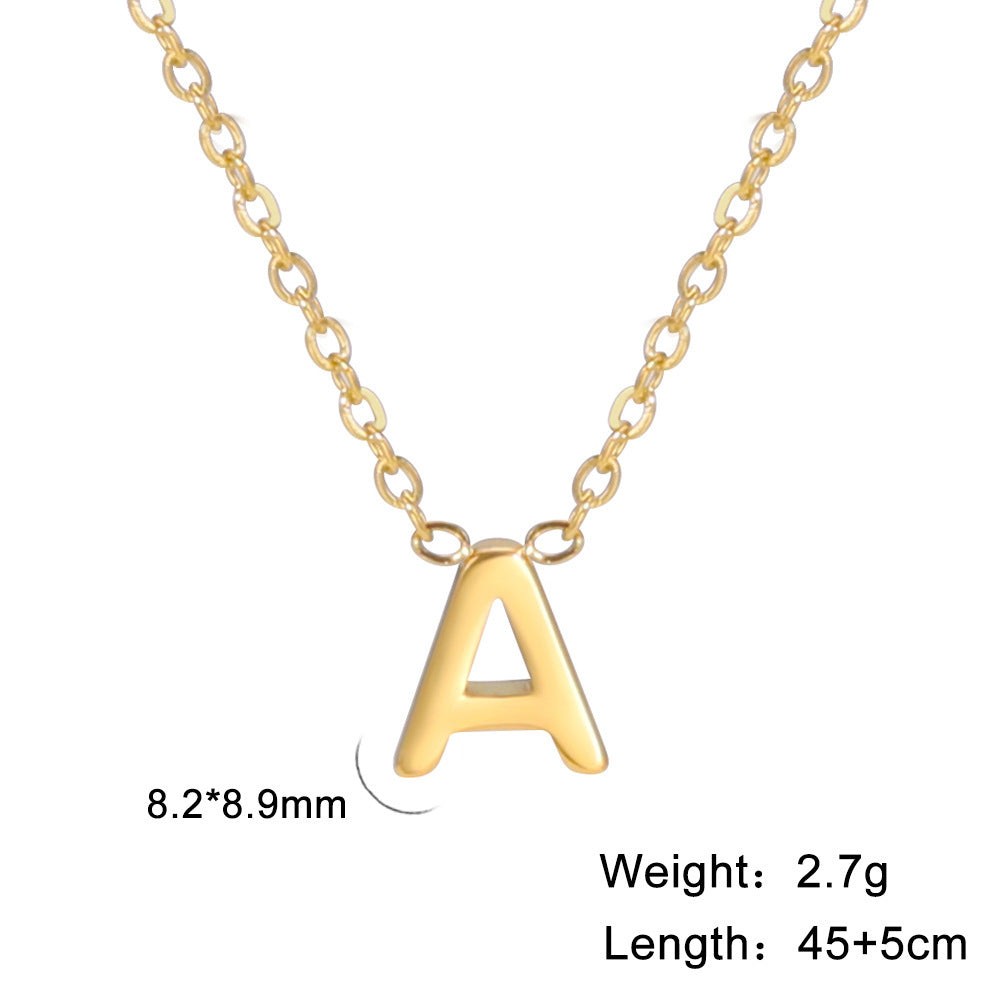 Cut Letter Titanium Steel Ornament Female Niche High Necklaces