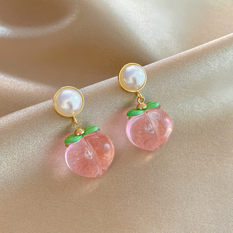 Women's Pearl Peach Fashion Temperamental Minority Design Rings