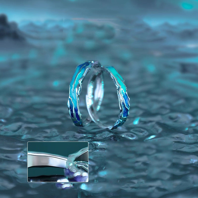 Women's & Men's Aurora Couple Design High-grade Light Luxury Gift For Valentine's Day Rings