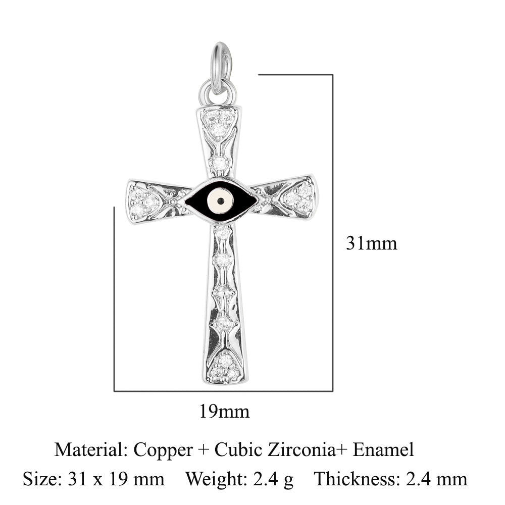 Cross Virgin Copper Zircon Peace Sign Ornament Pendants