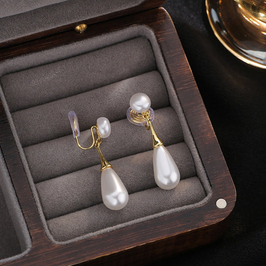 Design Water Drop Pearl Ear Clip Rings