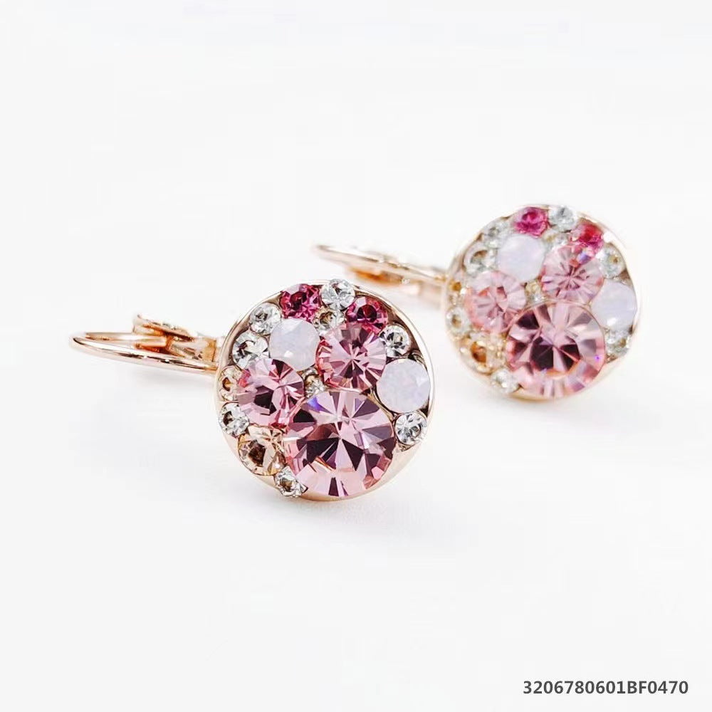 Cute Mickey Rose Gold Crystal Trendy Temperament Personality Super Earrings