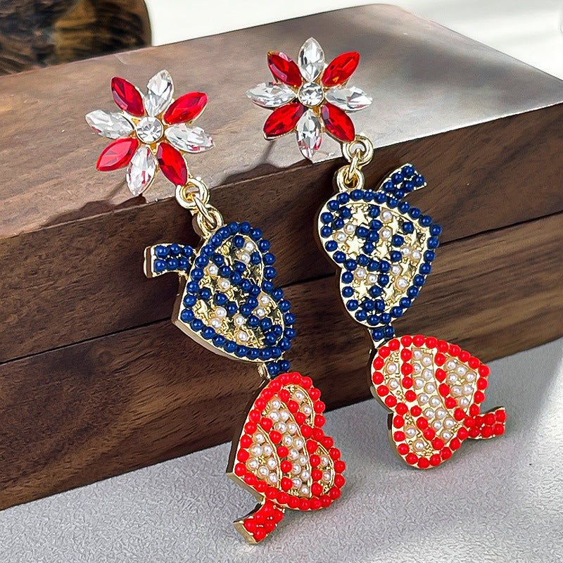 Independence Day Style English Love Bead Rings
