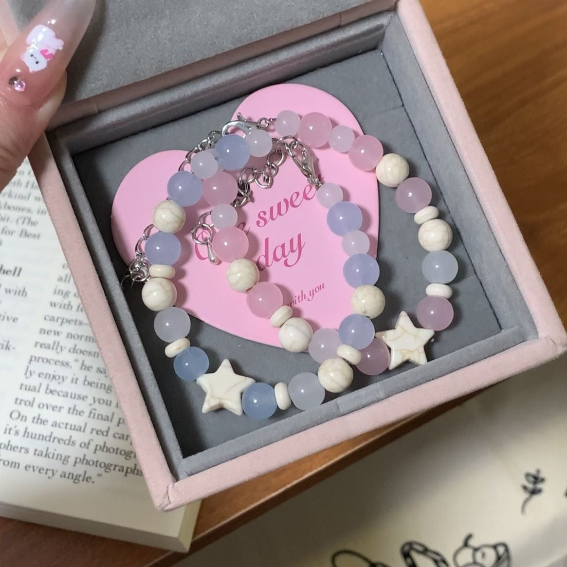 Cute Style Fresh Beaded Mori Good-looking Couple Bracelet