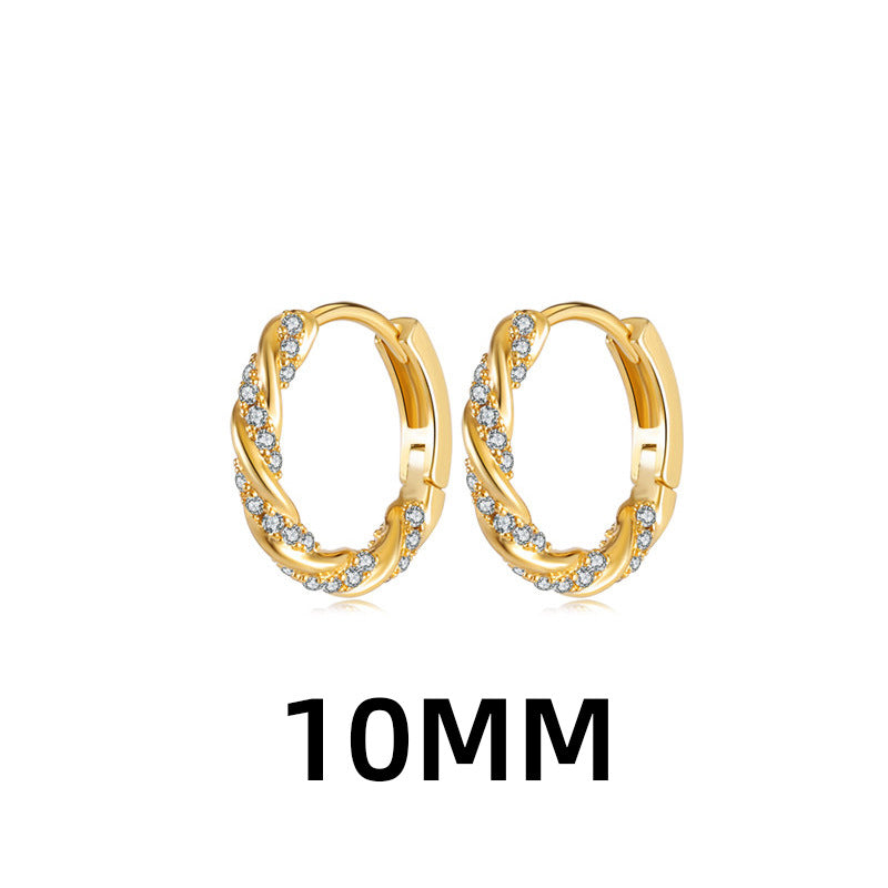 Spot Drill Twist Hot Push Geometric Warping Mobius Inlaid Zircon Rings