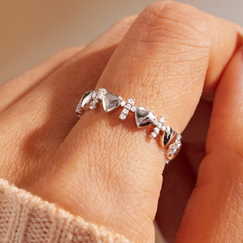 Versatile Love Cross Ladies Trendy Decorative Ring