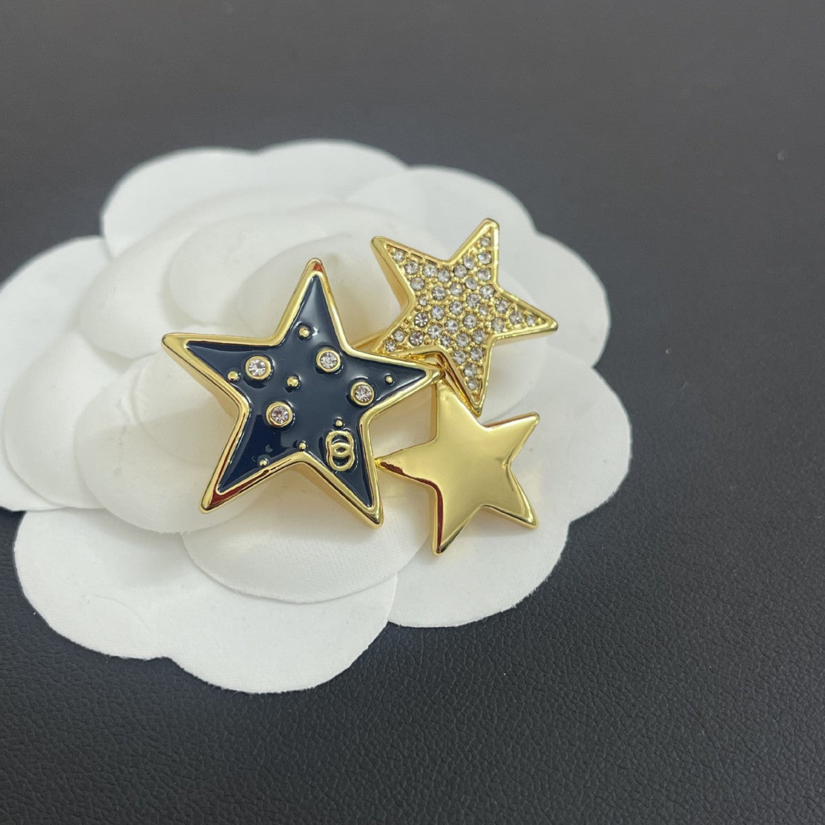 Gold Blue Two-color Five-pointed Star Light Luxury Temperament Ear High Earrings