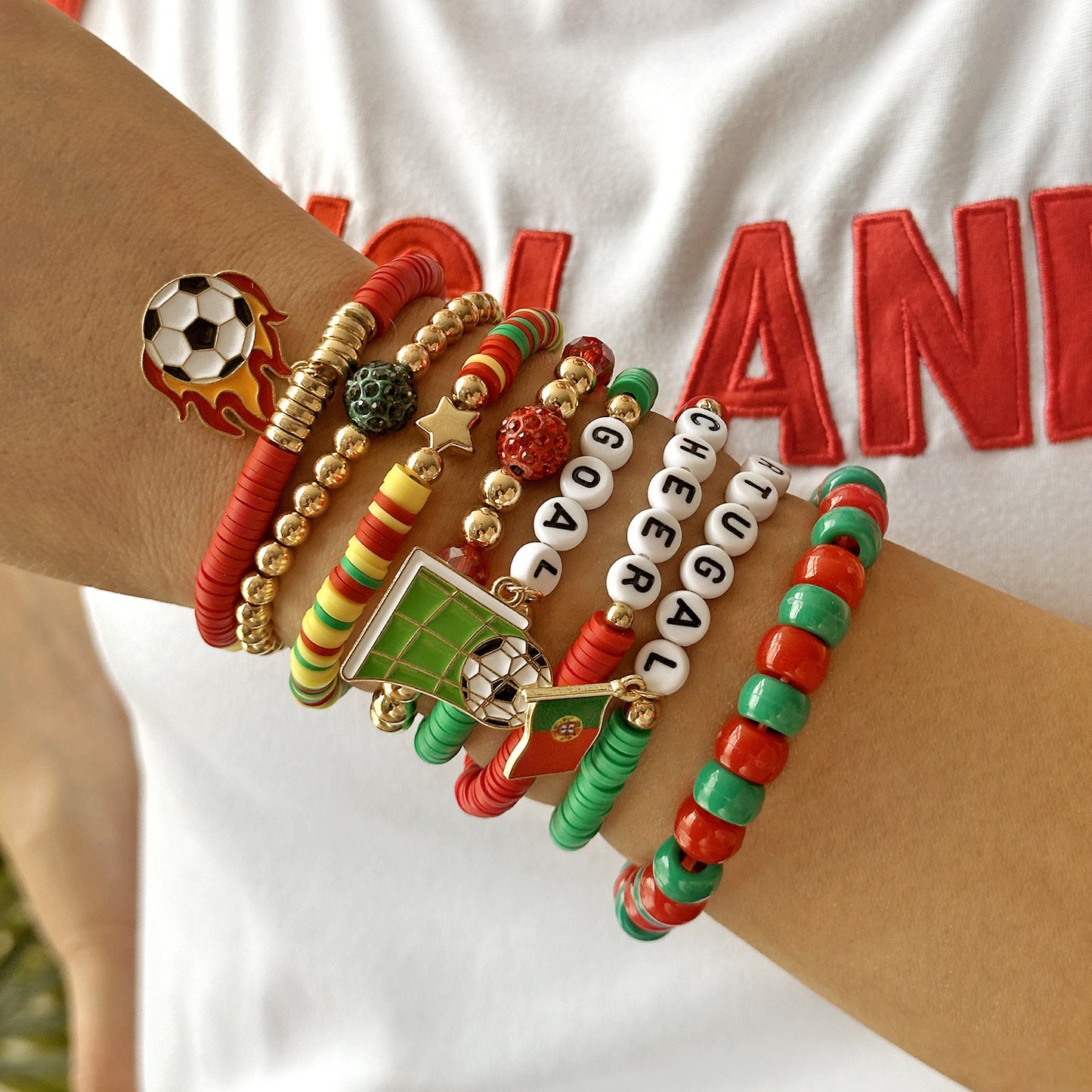 Style Theme Argentina Brazil Germany Football Game Bracelet