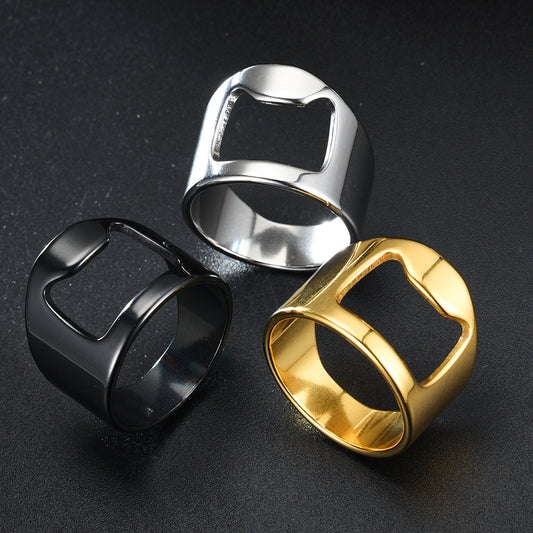 Men's Bottle Titanium Steel Personality Trend Stainless Rings