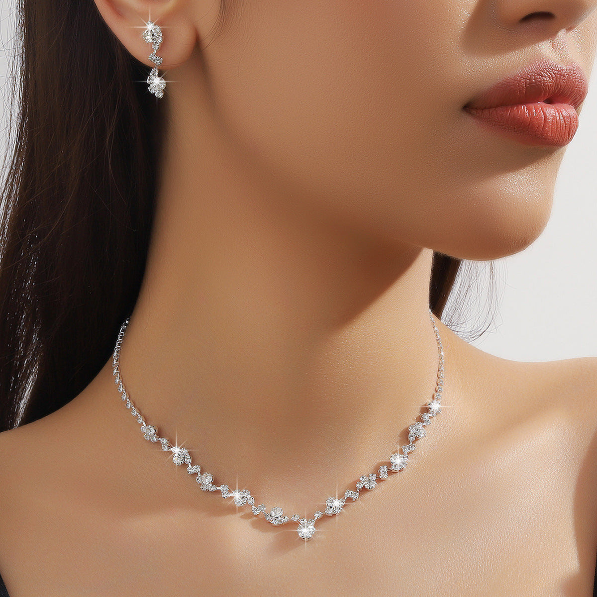 Simple Luxury Three-piece Full Diamond Clavicle Dinner Bracelets