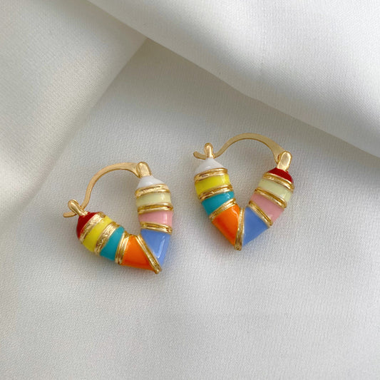 Women's Fashion Rainbow Dripping Oil Love Clip Light Luxury High-grade Unique Rings