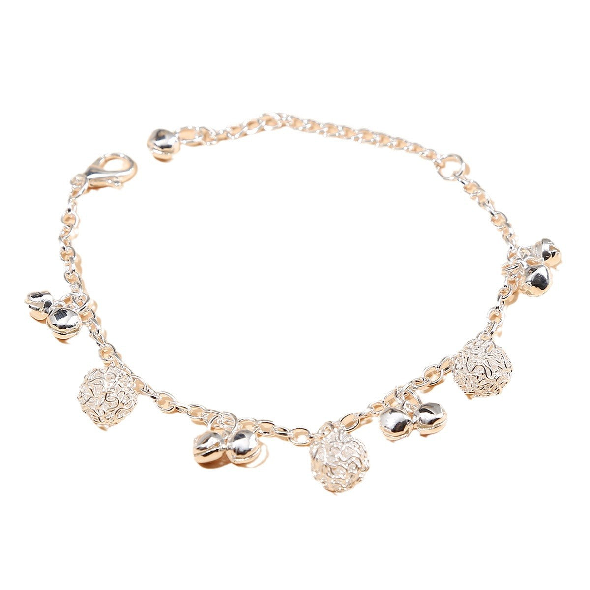 Women's Scenic Spot Imitation Sier Hollow Ball Bell Bracelet
