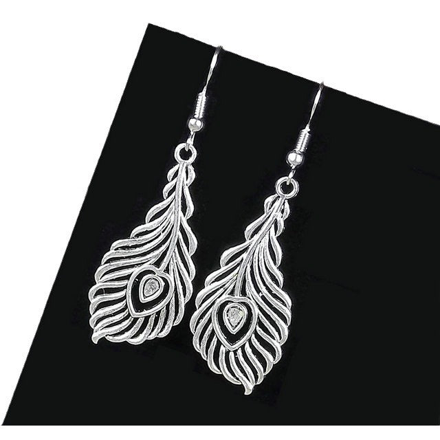 Retro National Style Small Handmade Tibetan Sier Earrings