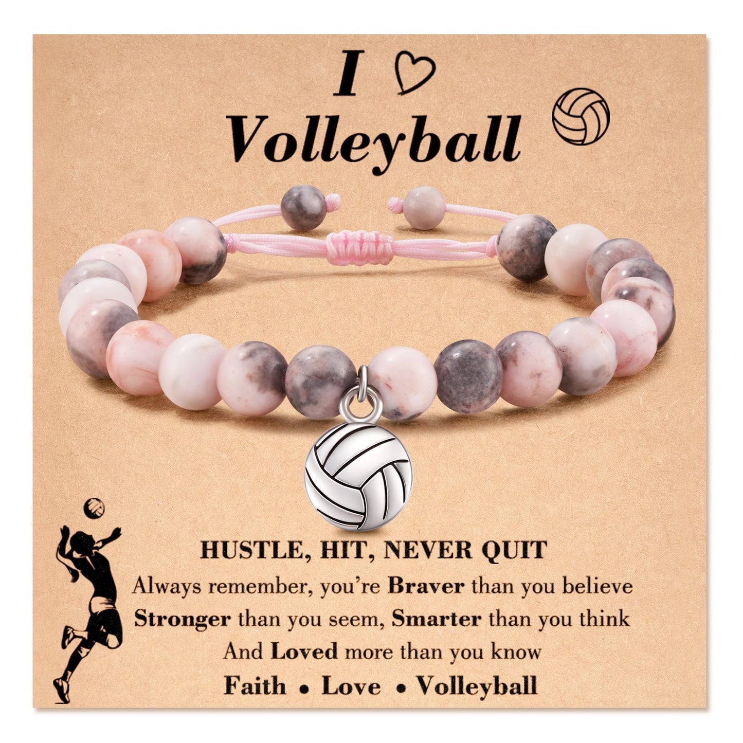 Baseball Basketball Volleyball Black Frosted Tigereye Bracelets