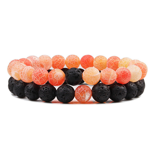 Tiger Eye Beads Frosted Obsidian Red Pine Bracelets