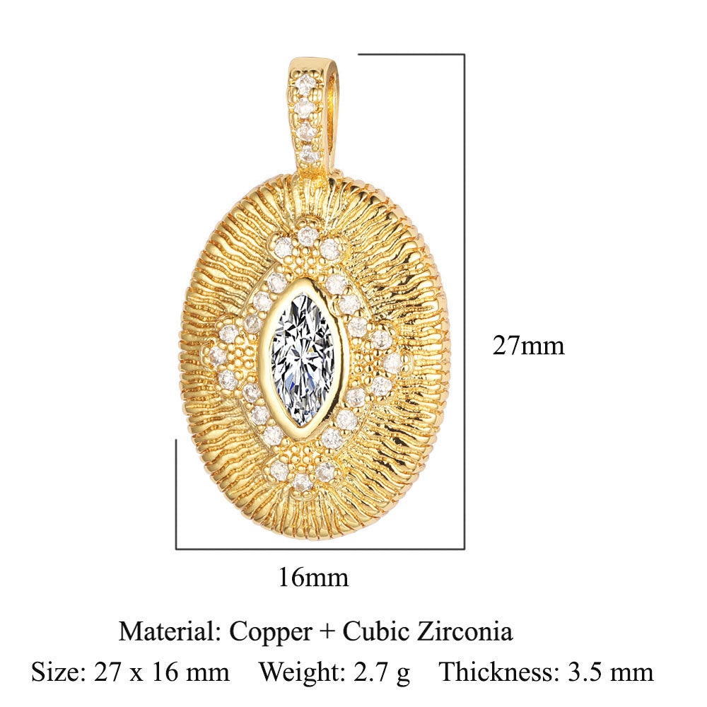 Zircon Copper Color Zirconium Micro Inlay Ornament Clavicle Pendants