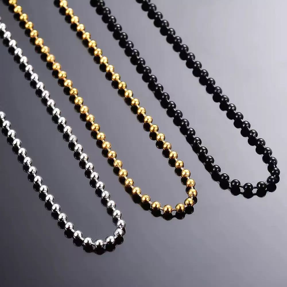 Source Stainless Steel Ball Bead Chain Necklace