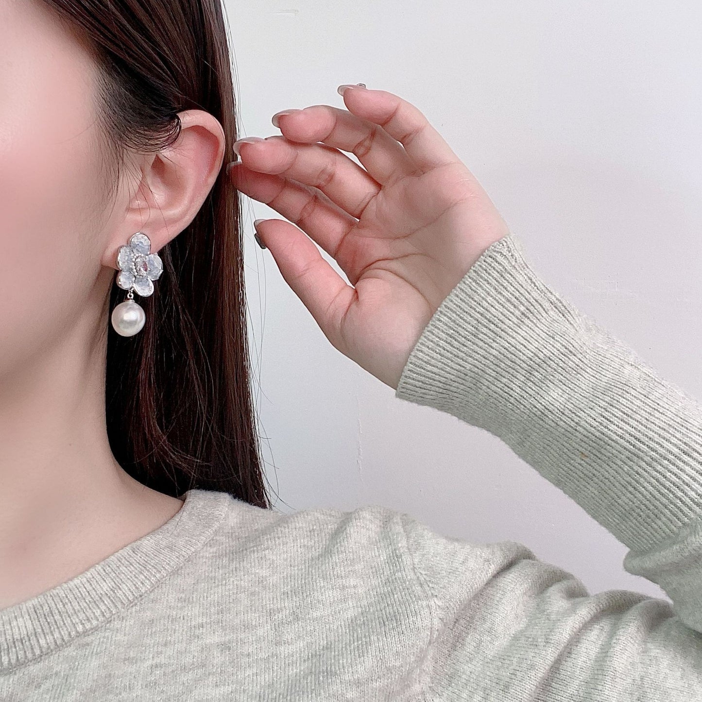 Crystal Sterling Sier Needle Butterfly Light Luxury Minority Super Fairy Stud Earrings