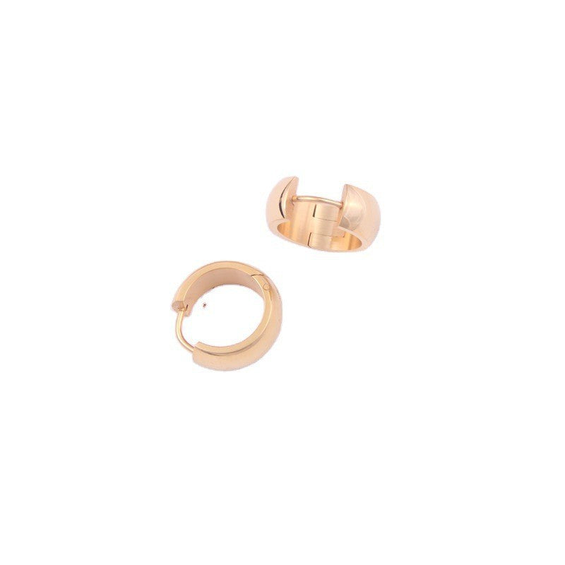 Titanium Steel Gold-plated Simple Fashion Circle Earrings