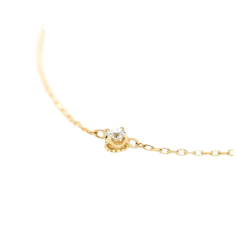 Sterling Sier Gold-plated Single Diamond Style Mild Luxury Bracelets