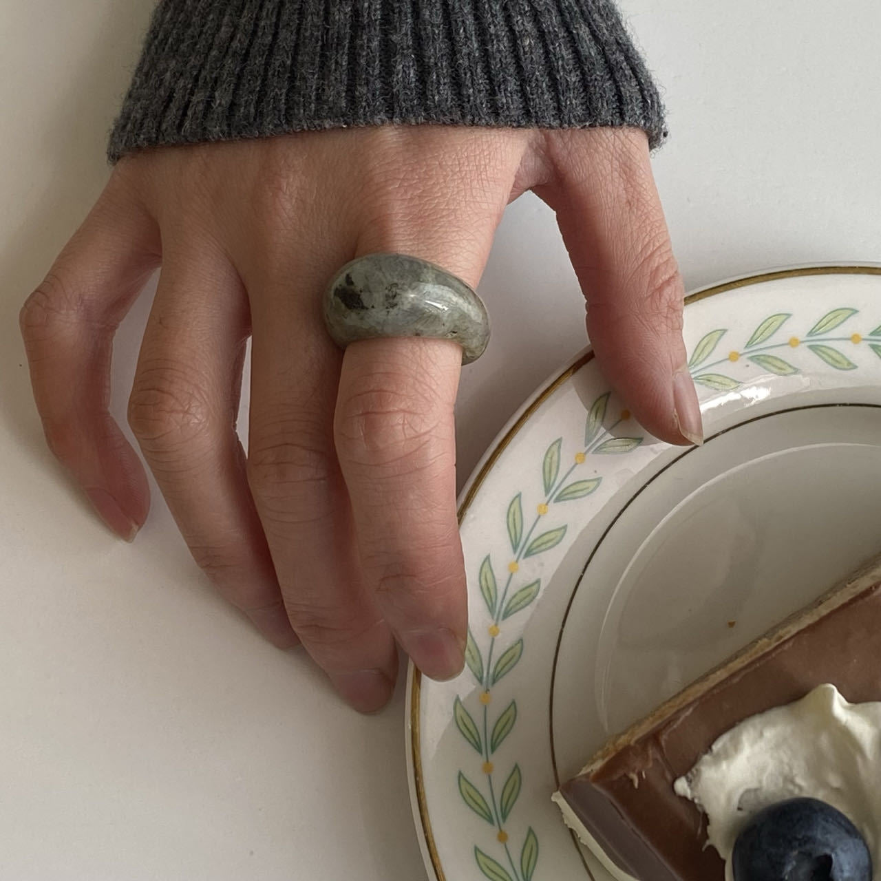 Sense Tigereye Pink Crystal Mountain Jade Rings