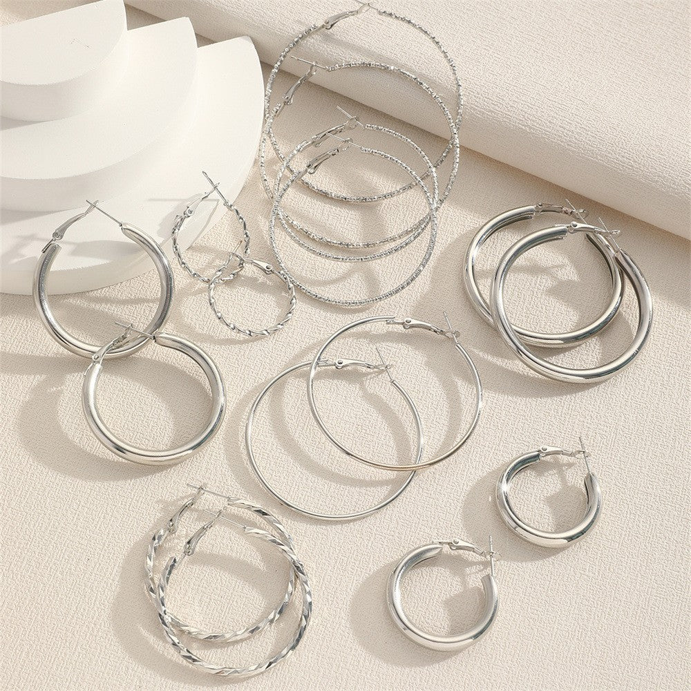 Women's Fashion Circle Pairs Suit Exaggerated Versatile Earrings
