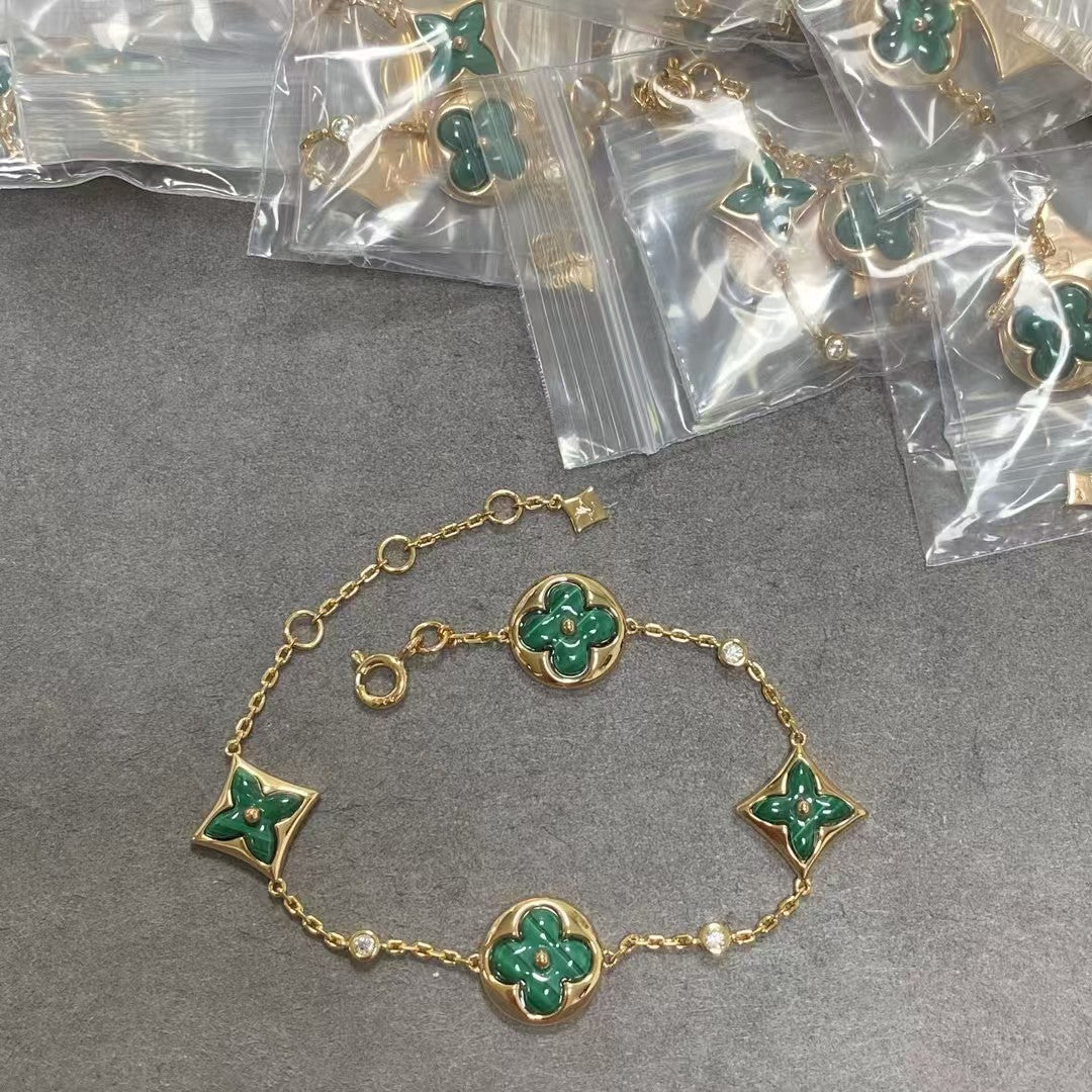 Pork Belly Fritillary Diamond-shaped Four-leaf Clover Bracelet